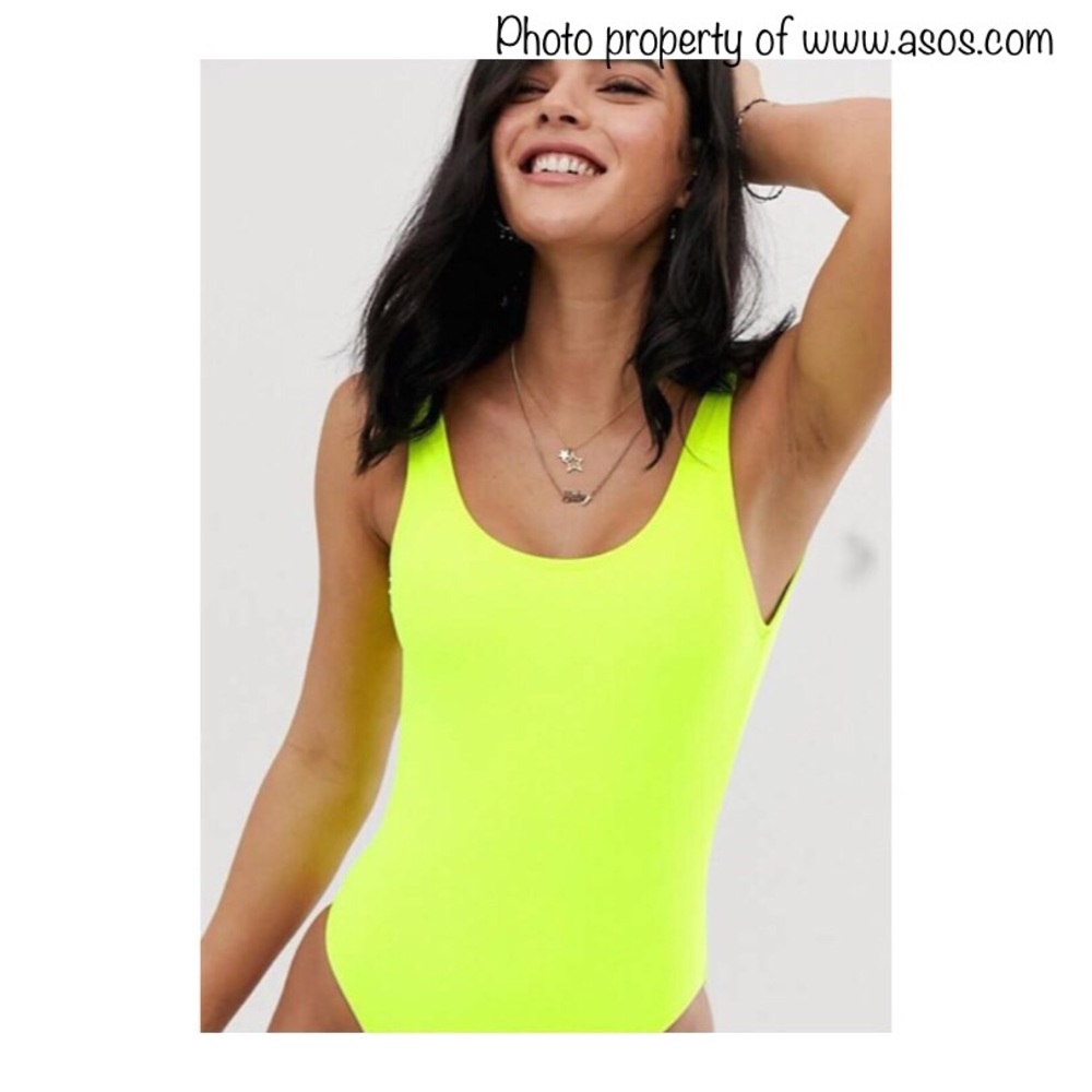 New Look Scoop Swimsuit in Neon Yellow